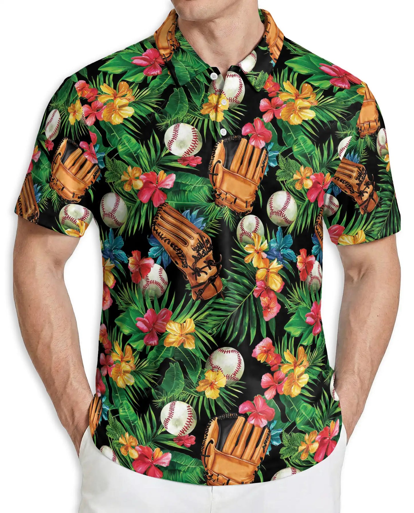 Baseball Hawaiian Polo Shirt – Floral Summer Style | Netecom