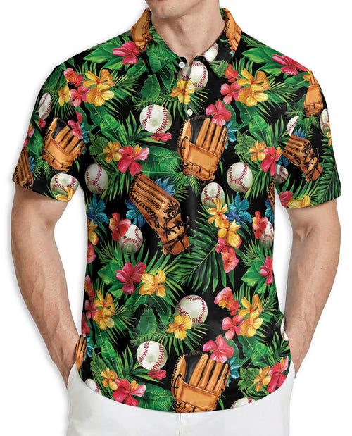 Baseball Hawaiian Polo Shirt – Floral Summer Style | Netecom