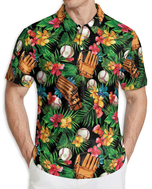 Baseball Hawaiian Polo Shirt – Floral Summer Style | Netecom