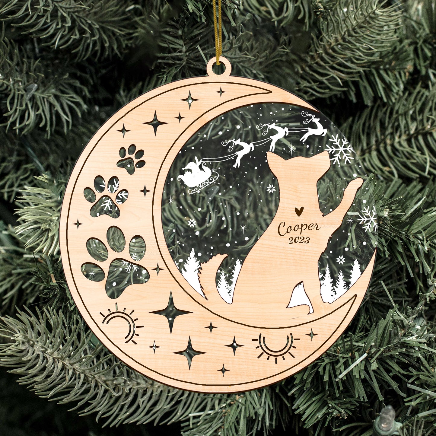 Netecom Husky Dog Memorial Suncatcher, Personalized Husky Christmas Ornament with Date Name, Bereavement Gifts for Loss of Pet, Dog Death Sympathy Gifts Pet Loss Sun Catchers, Dog Grief Gift
