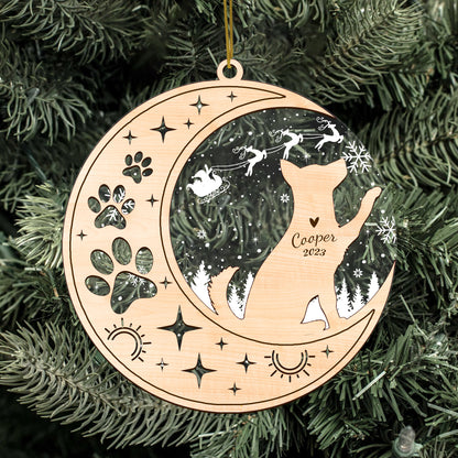 Netecom Husky Dog Memorial Suncatcher, Personalized Husky Christmas Ornament with Date Name, Bereavement Gifts for Loss of Pet, Dog Death Sympathy Gifts Pet Loss Sun Catchers, Dog Grief Gift