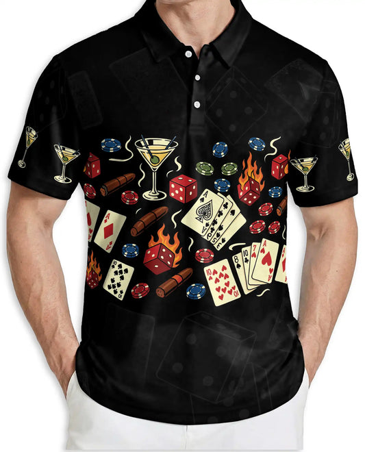 Casino Poker Polo Shirt – Gambling Night Print | Netecom