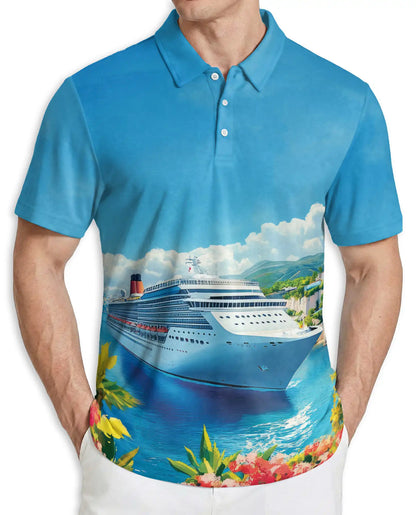 Cruise Ship Ocean View 3D Polo Shirt | Netecom