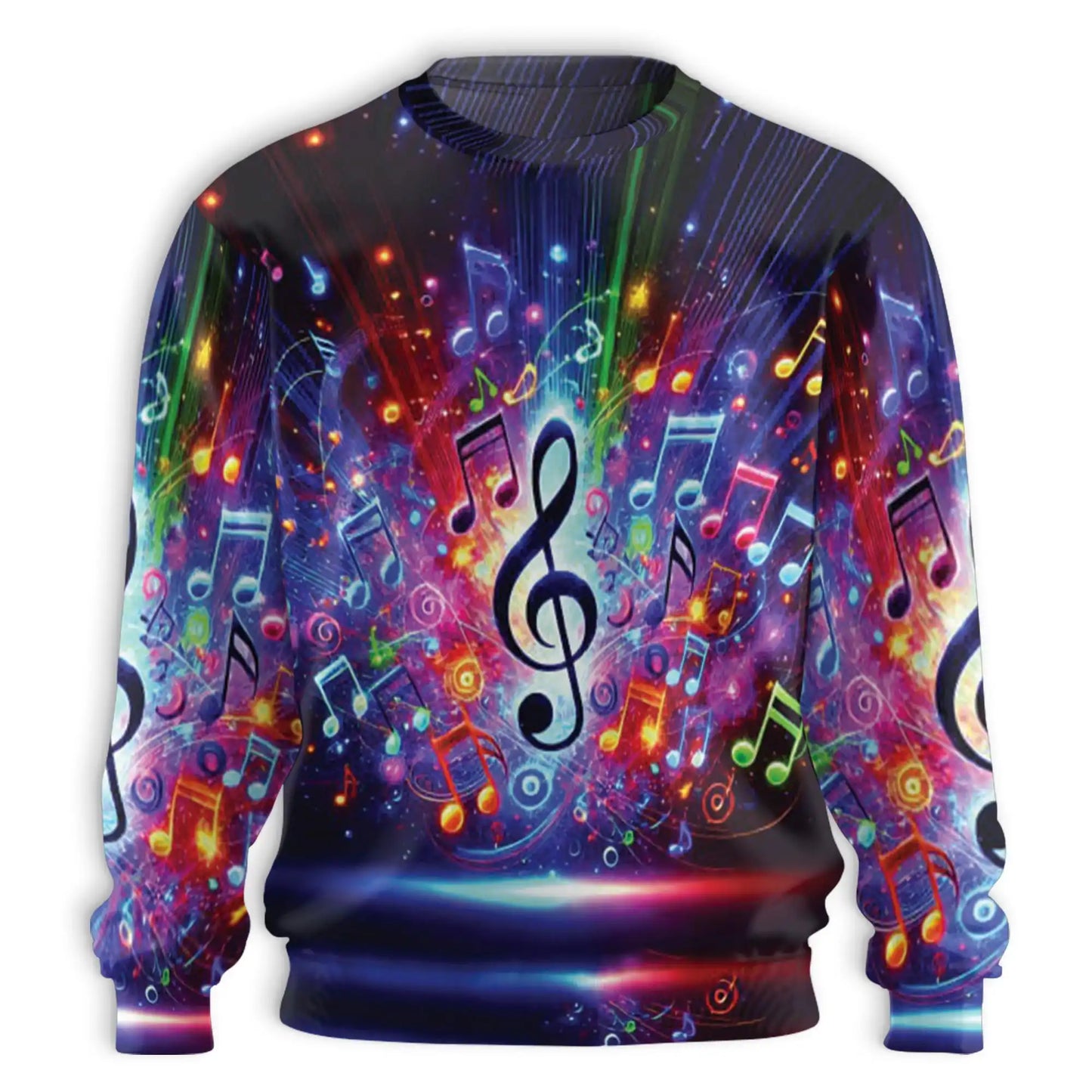 Colorful Music Notes Sweatshirt, 3D All Over Print Musical Notes Crewneck Pullover for Men Women, Music Lover Gift - Netecom