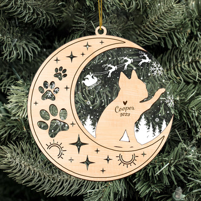 Netecom Boston Terrier Dog Memorial Suncatcher, Personalized Boston Bull Terrier Christmas Ornament Bereavement Gifts for Loss of Pet, Dog Death Sympathy Gifts Pet Loss Sun Catchers, Dog Grief Gift