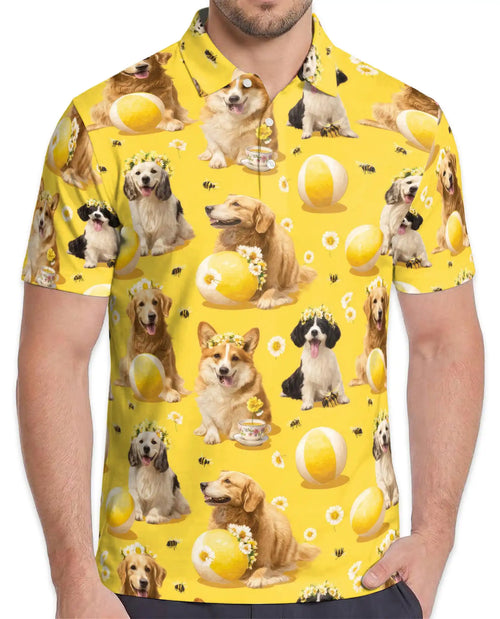 Golden Retriever Polo Shirt for Men – Cute Dog Lover Style | Netecom