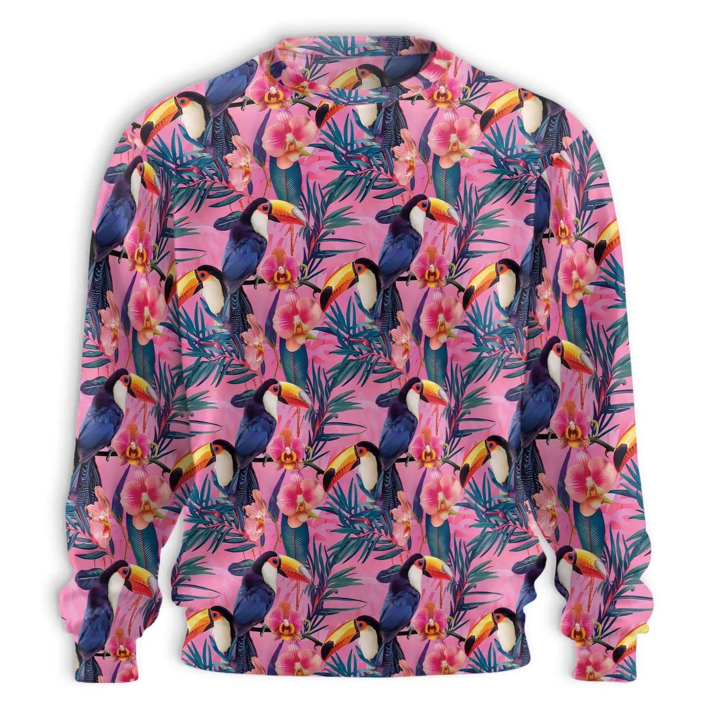 Toucan Print Sweatshirt, 3D All Over Print Tropical Bird Crewneck Pullover for Men Women, Toucan Lover Gift - Netecom