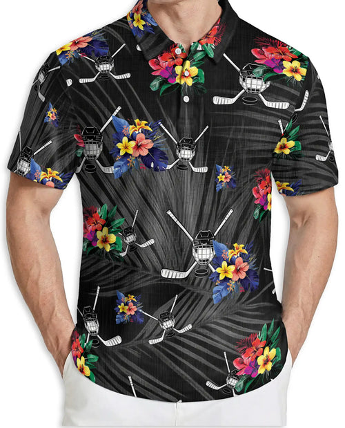 Hockey Polo Shirt – Tropical Floral Sports Print | Netecom