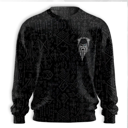 Viking Odin Sweatshirt, 3D All Over Print Fenrir Tattoo Crewneck Pullover for Men Women, Norse Mythology Gift - Netecom
