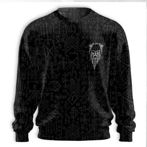 Viking Odin Sweatshirt, 3D All Over Print Fenrir Tattoo Crewneck Pullover for Men Women, Norse Mythology Gift - Netecom