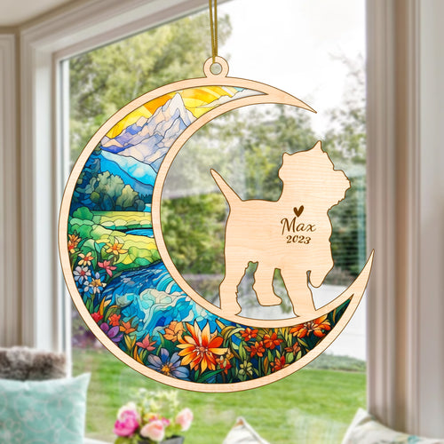 Netecom West Highland White Terrier Dog Memorial Suncatcher, Personalized Dog Christmas Ornament, Bereavement Gifts for Loss of Pet,  Dog Grief Gift, Dog Death Sympathy Gift Pet Loss Sun Catchers