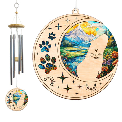 Netecom Guinea Pig Wind Chimes Memorial, Personalized Pet Memorial Windchime for Guinea Pig Suncatcher, Guinea Pig Loss Memorial Ornament, Loss of Pet Remembrance Gift, Sympathy Pet Wind Chimes Outdoor Garden