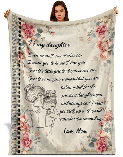 Netecom Personalized To My Daughter Blanket from Mom & Dad, Ultra Soft Warm Love Letter Throw Blanket for Couch, Bed or Sofa, Birthday Gift for Daughter, Present for Christmas or Graduation
