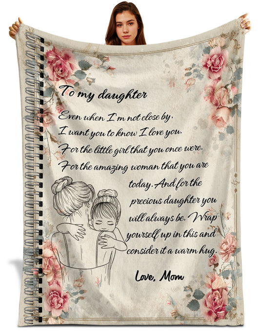 Netecom Personalized To My Daughter Blanket from Mom & Dad, Ultra Soft Warm Love Letter Throw Blanket for Couch, Bed or Sofa, Birthday Gift for Daughter, Present for Christmas or Graduation