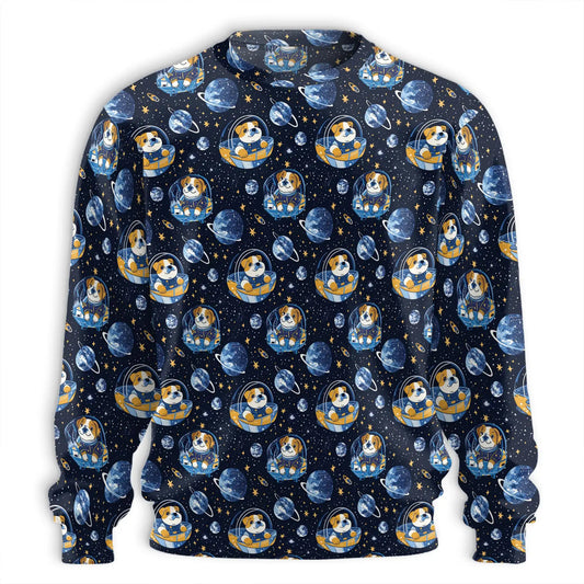 Space English Bulldog Astronaut Sweatshirt, 3D All Over Print Galaxy Dog Crewneck Pullover for Men Women, Bulldog Lover Gift - Netecom