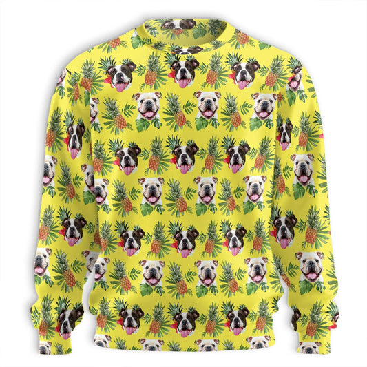 English Bulldog Sweatshirt, 3D All Over Print Dog Crewneck Pullover for Men Women, English Bulldog Lover Gift - Netecom