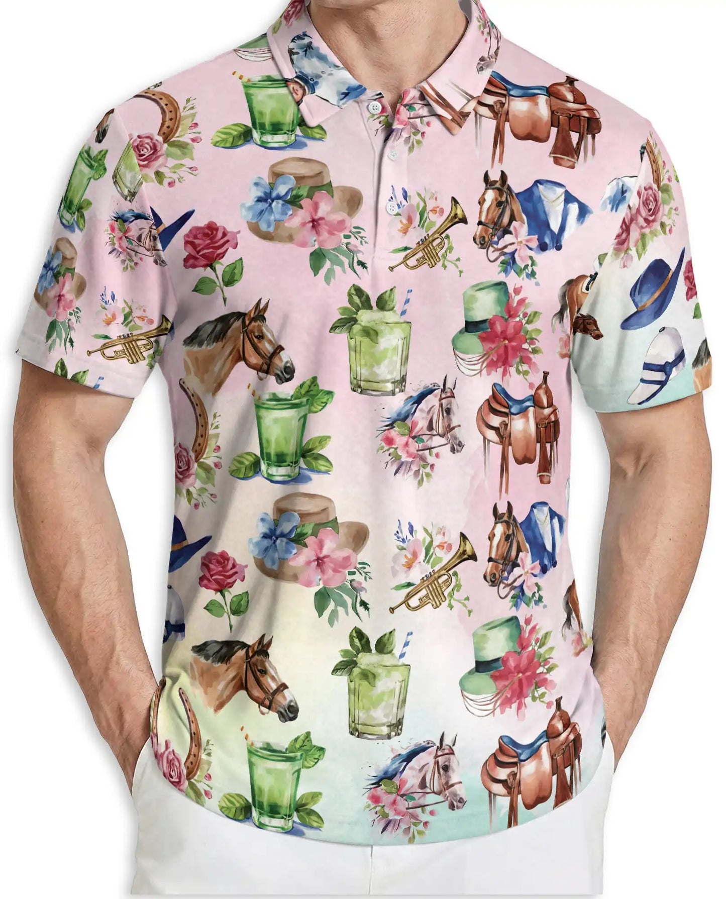 Western Horse Cowgirl 3D Polo Shirt for Men – Rustic Rodeo Country Style | Netecom