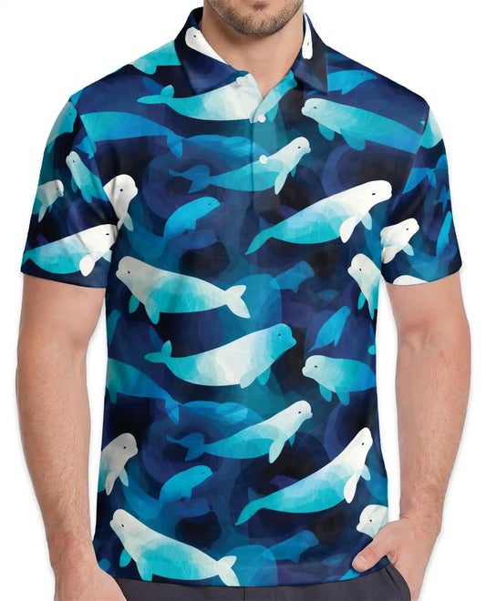 Beluga Whale Polo Shirt for Men – Ocean Wildlife Style | Netecom