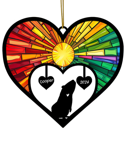 Netecom Guinea Pig Memorial Suncatcher, Personalized Guinea Pig Ornament with Name Date, Bereavement Gift Loss of Guinea Pig, Pet Loss Sympathy Gift, Passing Away Gift