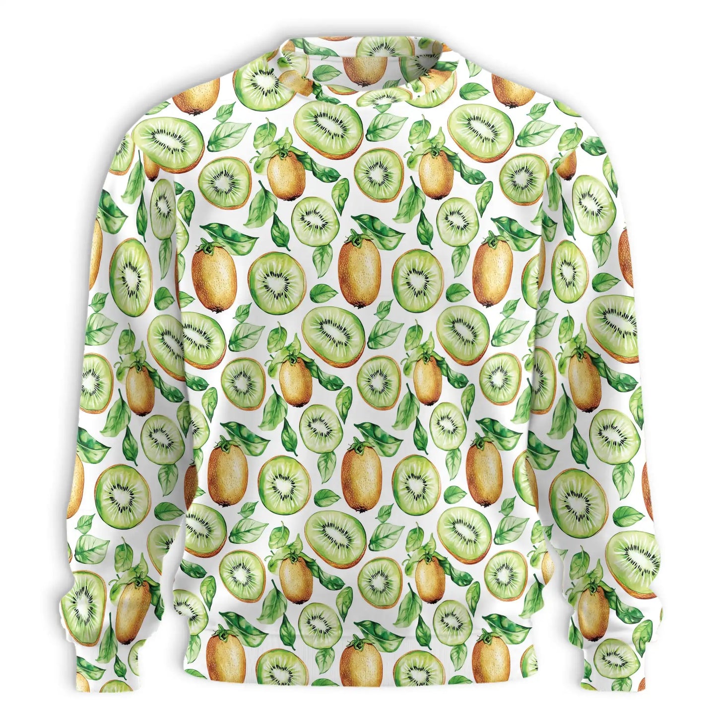 Kiwi Pattern Sweatshirt, 3D All Over Print Tropical Fruit Crewneck Pullover for Men Women, Kiwi Lover Gift - Netecom