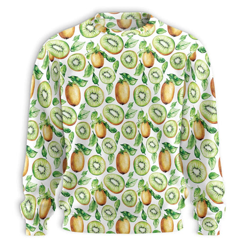 Kiwi Pattern Sweatshirt, 3D All Over Print Tropical Fruit Crewneck Pullover for Men Women, Kiwi Lover Gift - Netecom