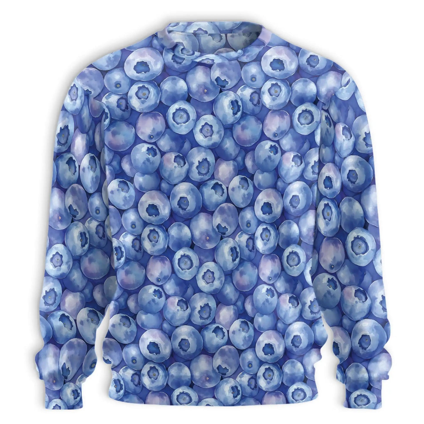 All-Over Print Blueberry Sweatshirt, 3D All Over Print Fresh Fruit Crewneck Pullover for Men Women, Blueberry Lover Gift - Netecom