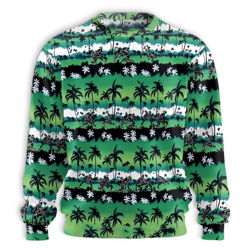 Wrestling Palm Tree Sweatshirt, 3D All Over Print Green Tropical Wrestling Crewneck Pullover for Men Women, Wrestler Gift - Netecom