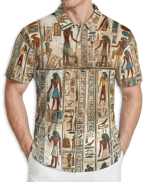 Egyptian Hieroglyph Polo Shirt – Ancient Egypt Art | Netecom