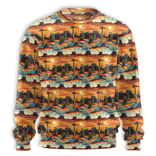 Desert Landscape Sweatshirt, 3D All Over Print Southwest Nature Crewneck Pullover for Men Women, Desert Lover Gift - Netecom