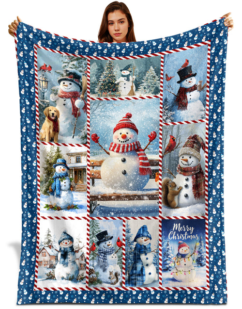 Netecom Winter Holiday Snowman Blanket, Christmas Snowman Lover Throw Blanket for Couch, Bed or Sofa, Ultra Soft Warm Gift for Winter and Christmas