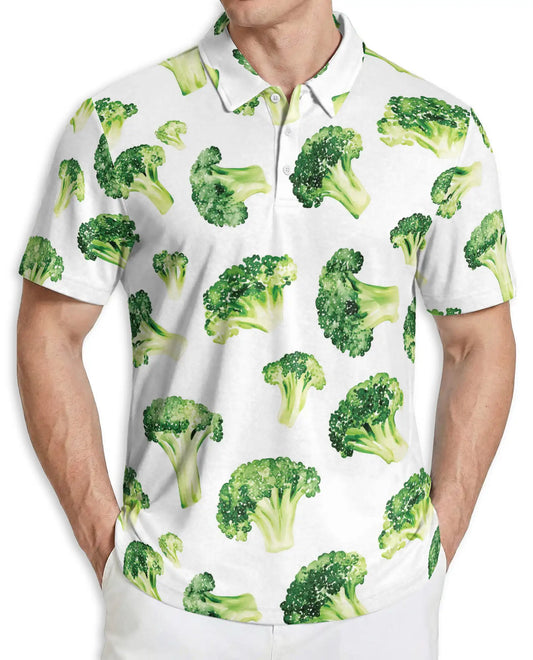Broccoli Print Polo Shirt | Netecom