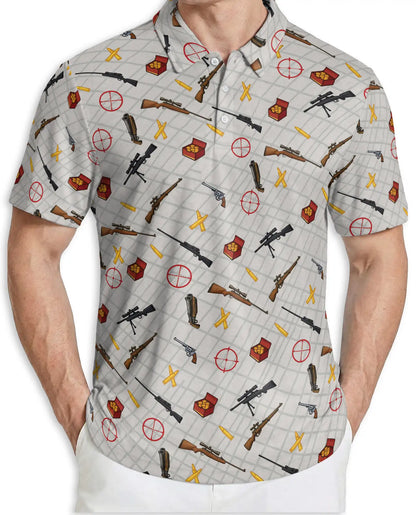 Hunting Shooting Sports Polo Shirt- Ammo Target Print | Netecom