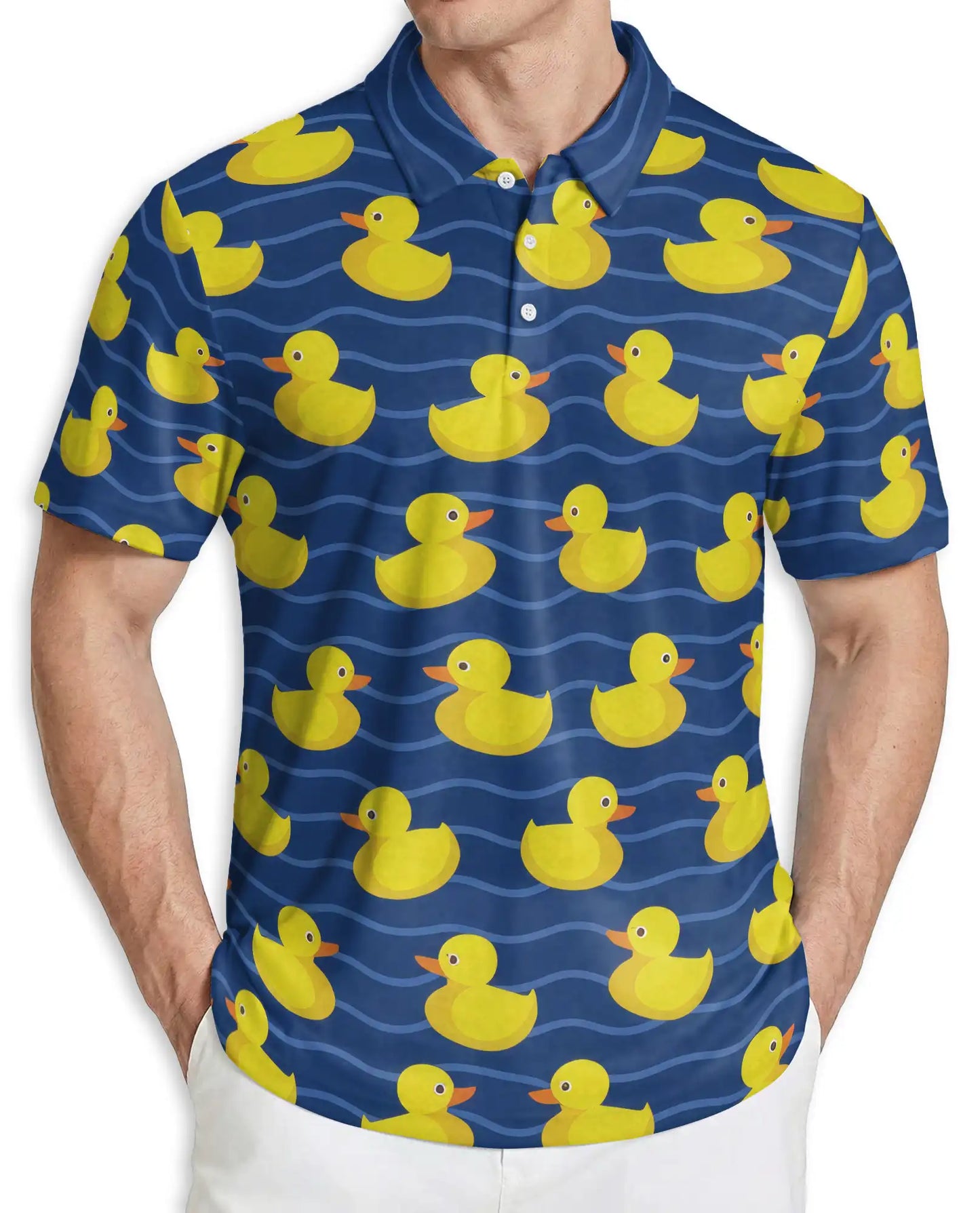 Yellow Duck Pattern Polo Shirt | Netecom