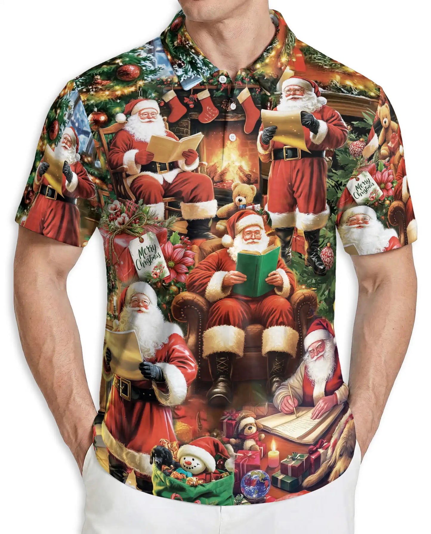 Santa Christmas Polo Shirt – Holiday Festive Style | Netecom