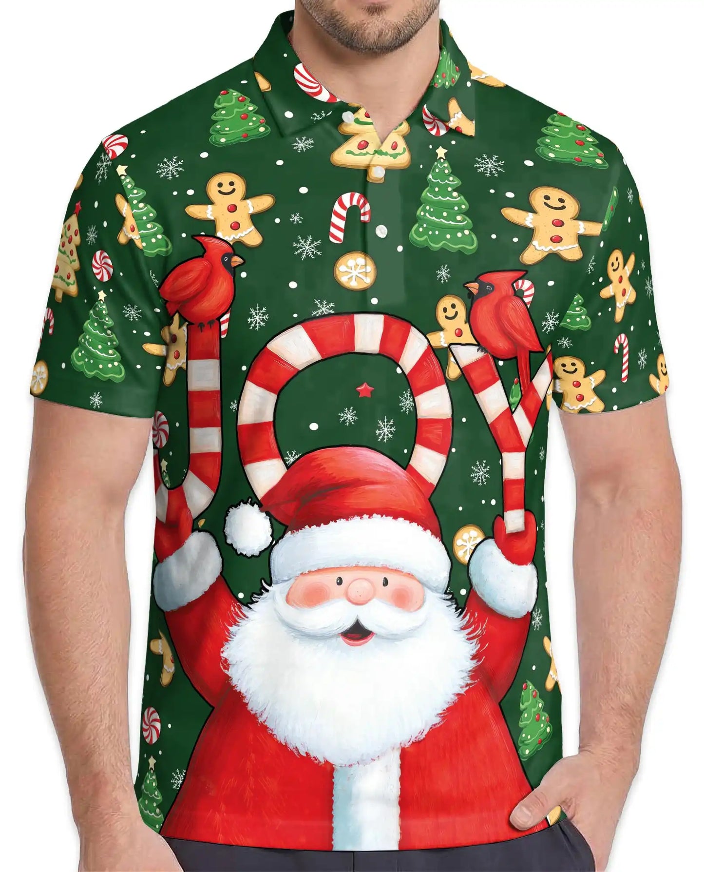 Joyful Christmas Polo Shirt for Men – Santa Holiday Design | Netecom