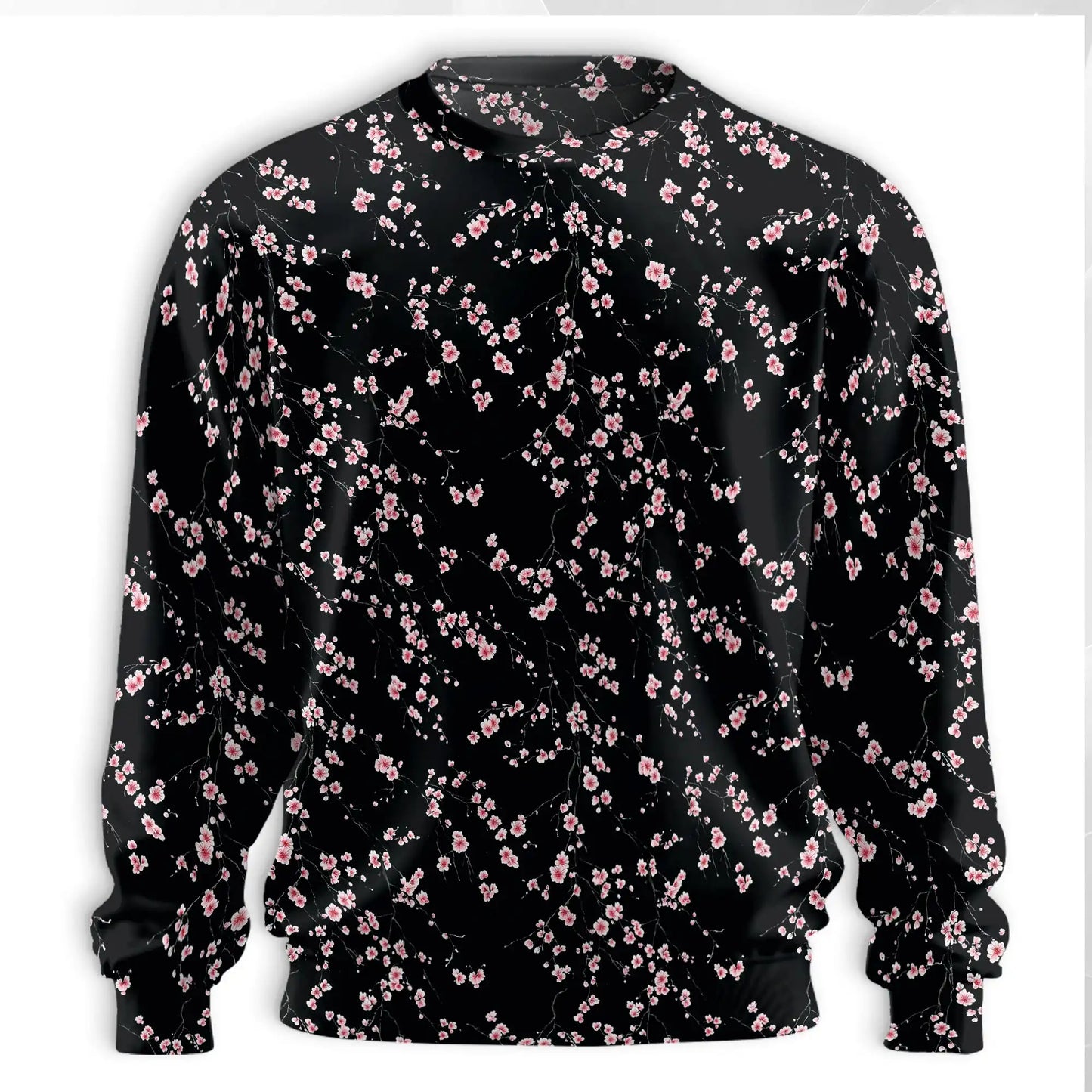 Cherry Blossom Sweatshirt, 3D All Over Print Pink Floral Branch Crewneck Pullover for Men Women, Spring Flower Lover Gift - Netecom