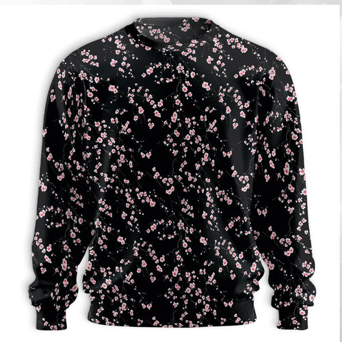 Cherry Blossom Sweatshirt, 3D All Over Print Pink Floral Branch Crewneck Pullover for Men Women, Spring Flower Lover Gift - Netecom