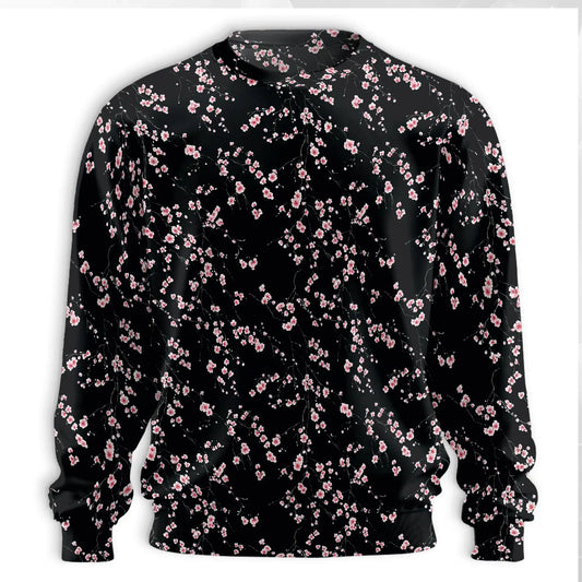 Cherry Blossom Sweatshirt, 3D All Over Print Pink Floral Branch Crewneck Pullover for Men Women, Spring Flower Lover Gift - Netecom