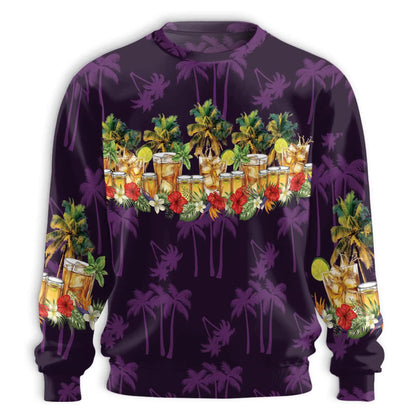 Tequila Summer Sweatshirt, 3D All Over Print Tropical Cocktail Crewneck Pullover for Men Women, Tequila Lover Gift - Netecom