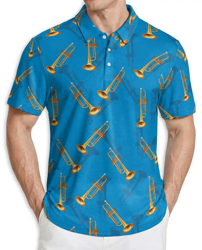 Trumpet Music Hawaiian 3D Polo Shirt for Men | Netecom