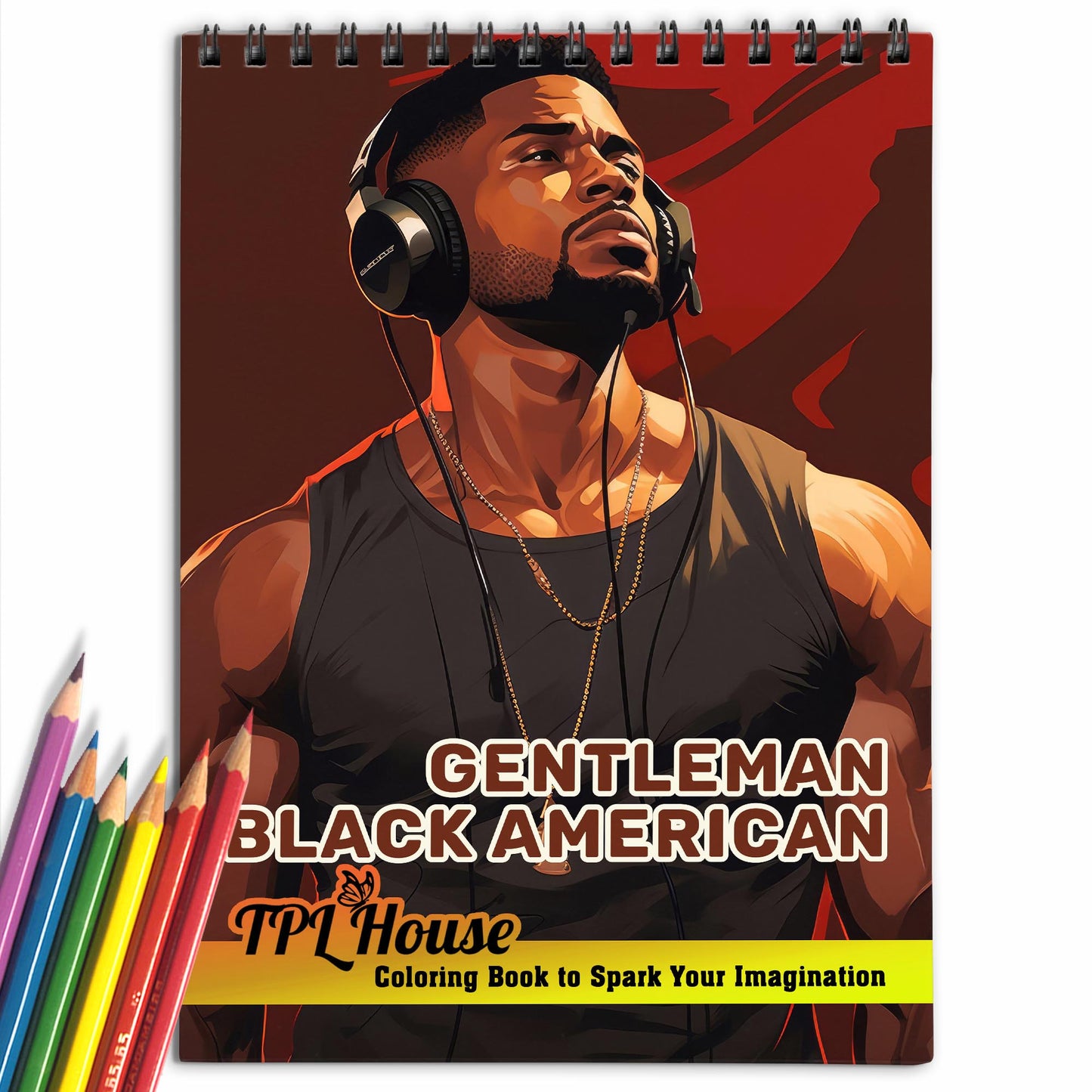 Gentleman Black American Spiral Bound Coloring Book, Discover Classic Charm with 30 Enchanting Coloring Pages, Unleashing Your Creativity in the World of Gentleman Black Americans