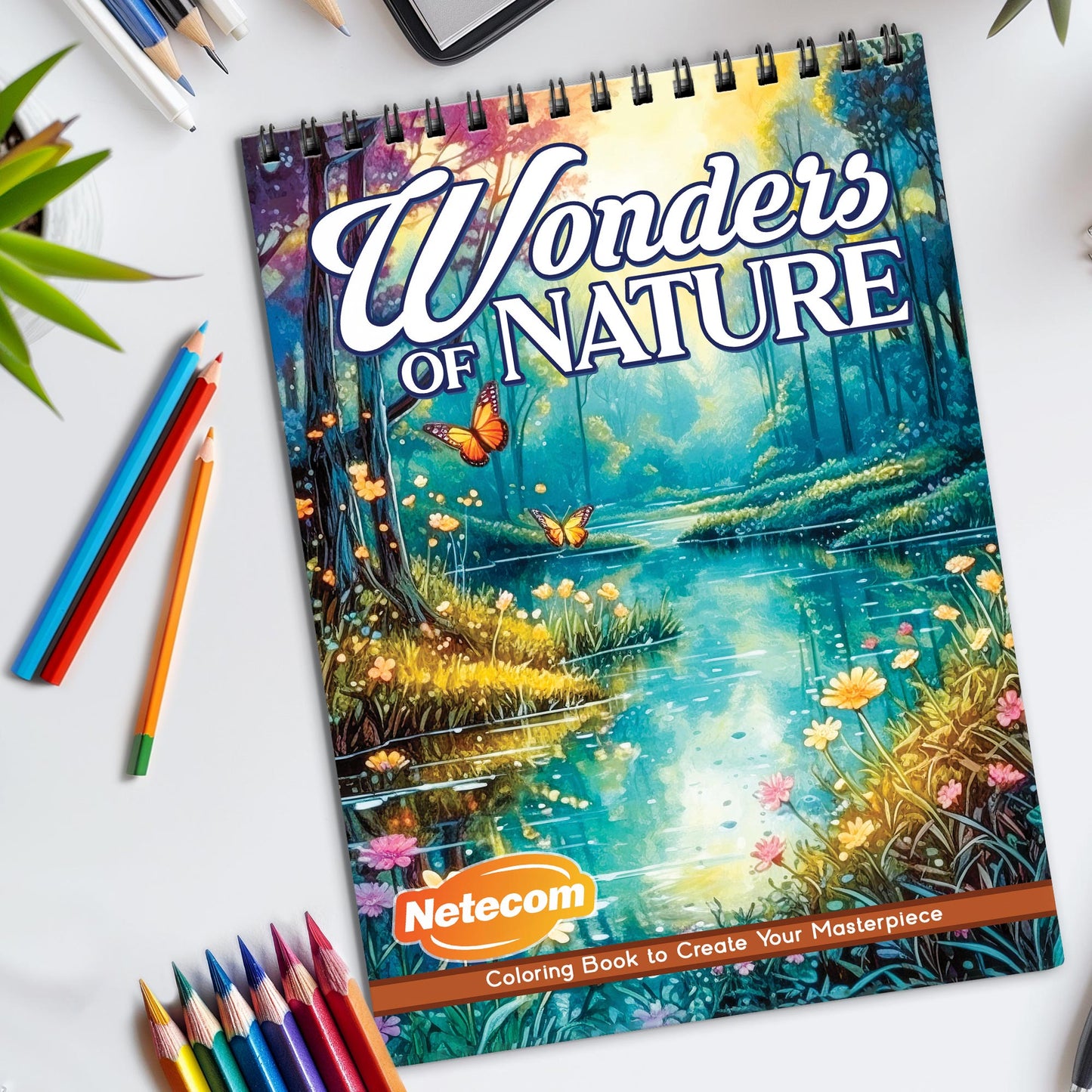 Wonders of Nature Spiral Bound Coloring Book, Breathtaking Natural Wonders for an Inspiring Art Adventure, Perfect for Explorers and Nature Admirers