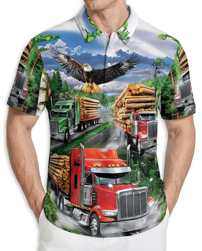 Logging Truck Eagle Polo Shirt – Outdoor Style | Netecom