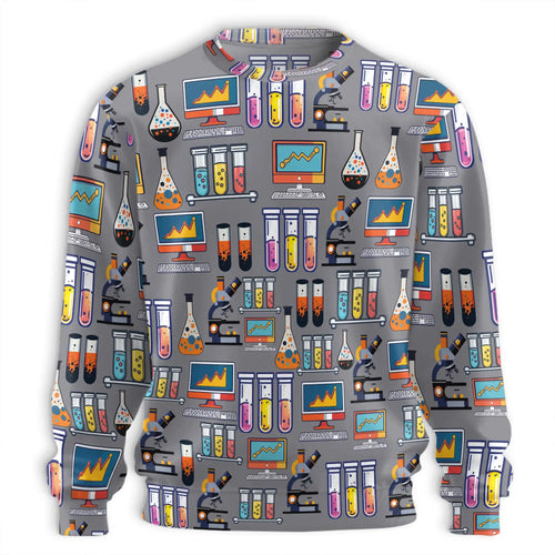 Science Laboratory Sweatshirt, 3D All Over Print Chemistry Lab Crewneck Pullover for Men Women, Scientist Gift - Netecom