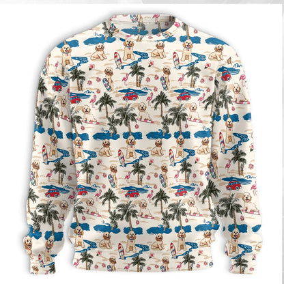 Goldendoodle Sweatshirt, 3D All Over Print Summer Beach Dog Crewneck Pullover for Men Women, Goldendoodle Lover Gift - Netecom