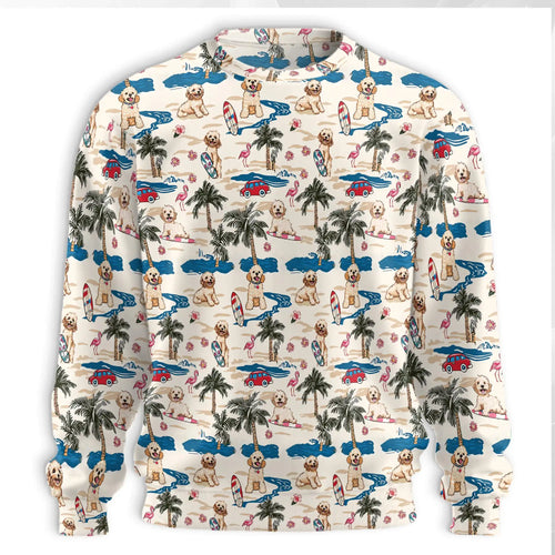 Goldendoodle Sweatshirt, 3D All Over Print Summer Beach Dog Crewneck Pullover for Men Women, Goldendoodle Lover Gift - Netecom