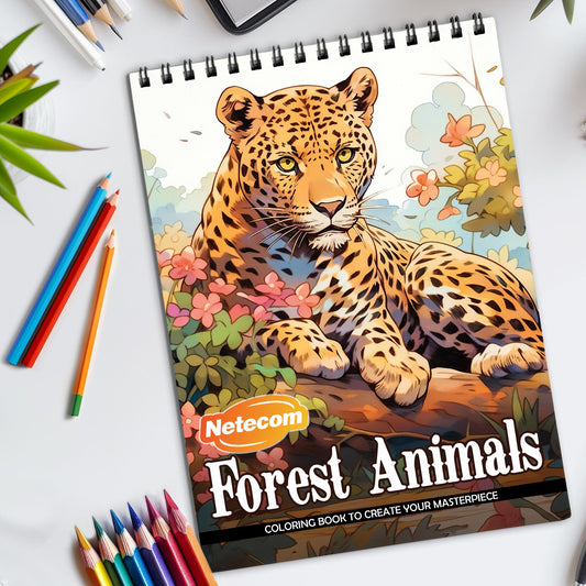 Forest Animals Spiral Bound Coloring Book, Captivating Forest Animals for a Nature-Filled Coloring Experience, Great for Wildlife Enthusiasts and Art Lovers