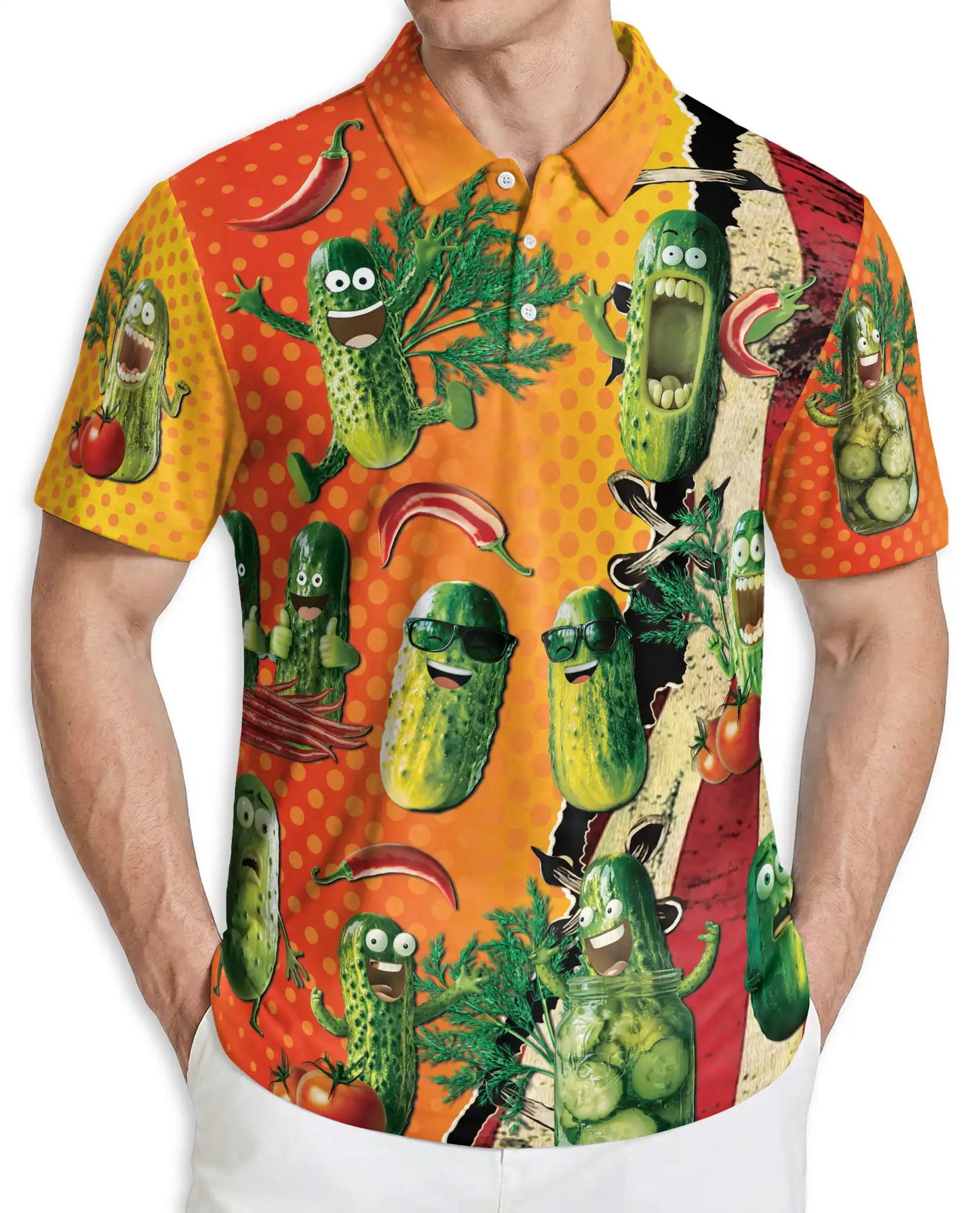 Funny Pickle Polo Shirt – Spicy Food Style | Netecom