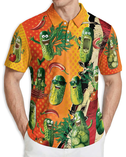 Funny Pickle Polo Shirt – Spicy Food Style | Netecom