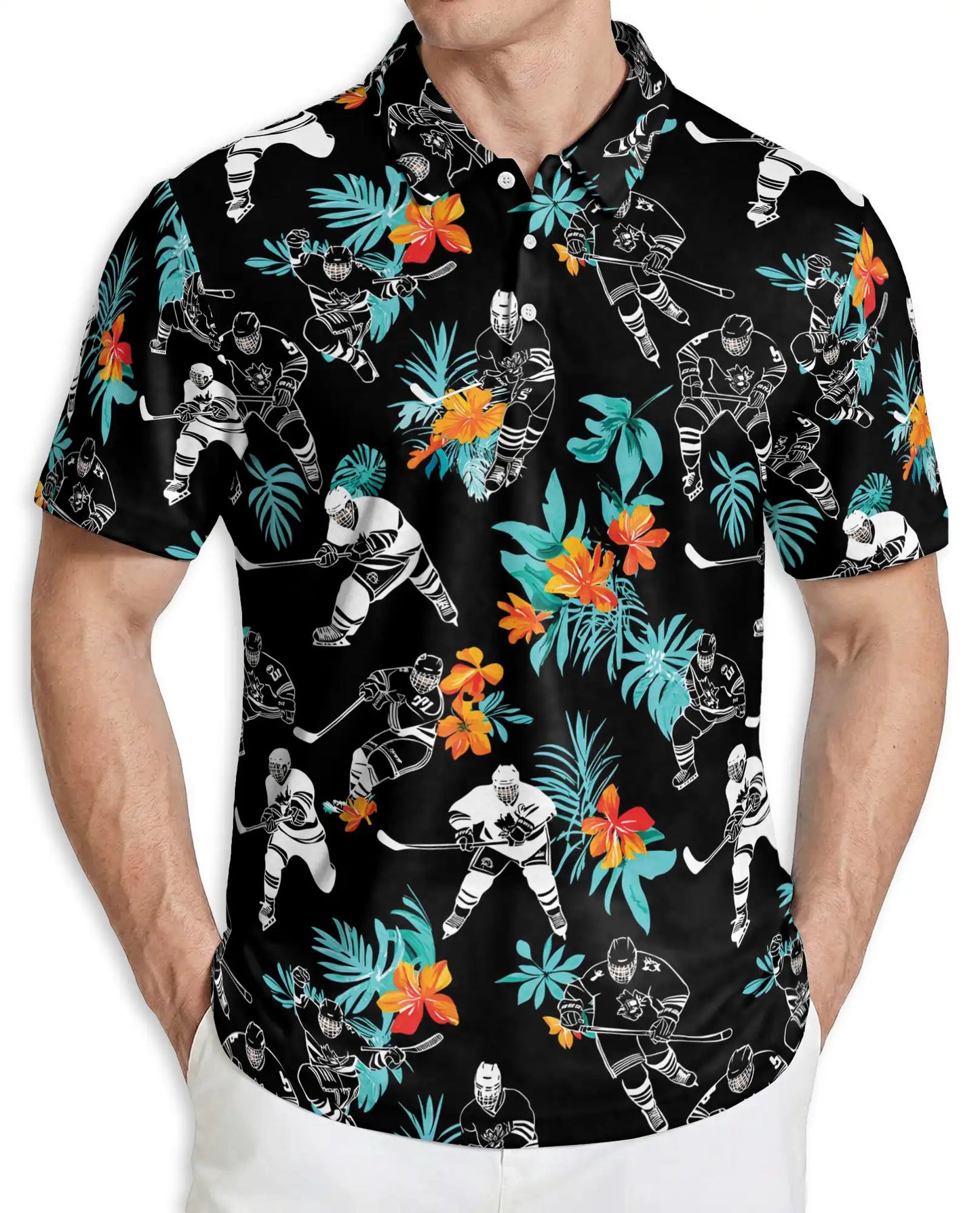 Hockey Hawaiian 3D Polo Shirt | Netecom